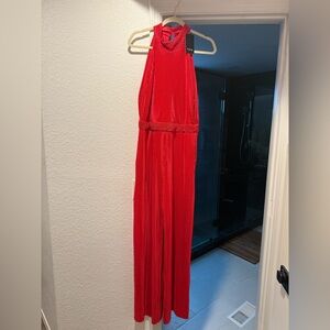 NWT Red Velvet Halter Jumpsuit